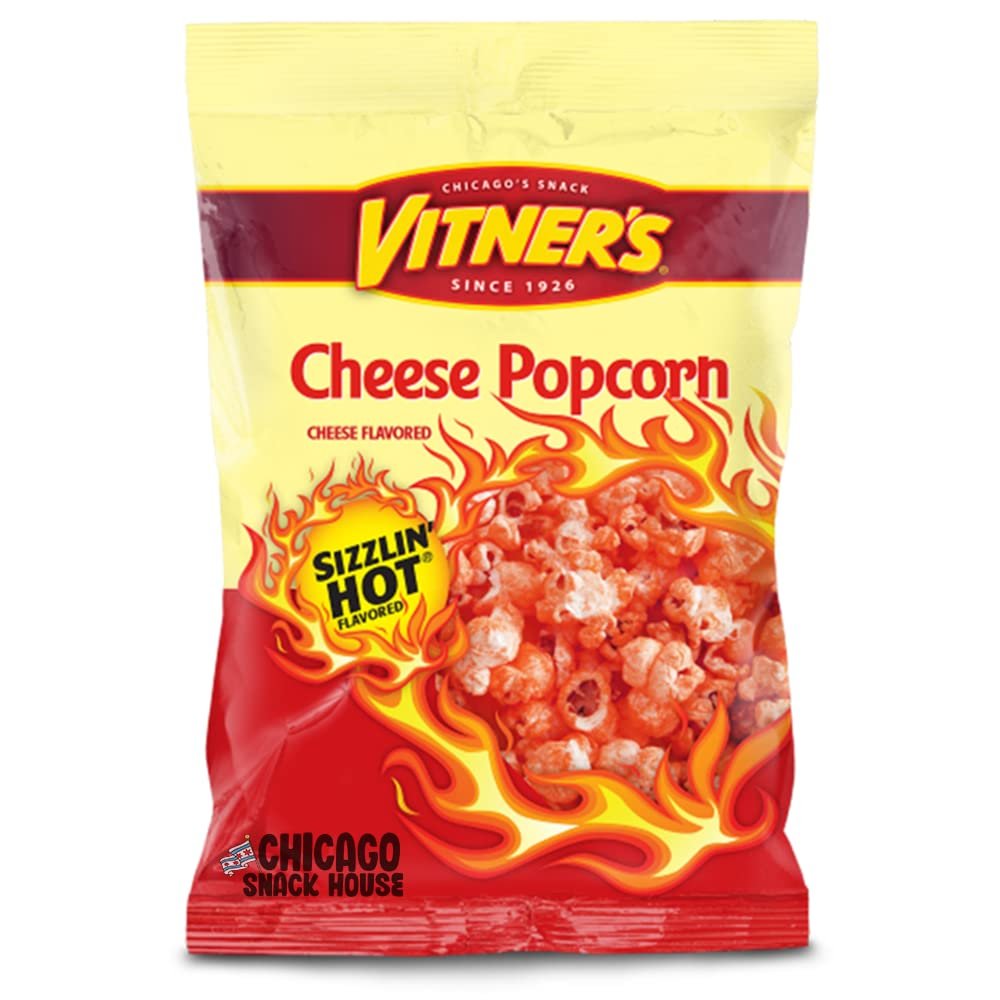 Vitner's Sizzlin' Hot Cheese Popcorn - Chicago Snack House - 4 oz. Bags (4)