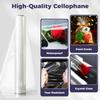 GcFoir Clear Cellophane Wrap Roll 34.5" Wide x 220 Ft Long, 3 Mil ThickPlastic Transparent Cello Wrapping Paper for Gift Baskets, Flower Bouquets, Large Cellophane Sheets for Arts & Crafts Food Safe view 3