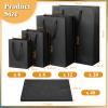Outus 96 Sets Black Gift Bags 48 Paper Kraft Bags with 48 Copy Papers 4 Different Sizes in 6 Inches 8 Inches 11 Inches and 13 Inches for Birthday Graduations Parties Wedding view 2