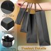Outus 96 Sets Black Gift Bags 48 Paper Kraft Bags with 48 Copy Papers 4 Different Sizes in 6 Inches 8 Inches 11 Inches and 13 Inches for Birthday Graduations Parties Wedding view 3