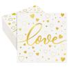 Whaline 80 Pack Valentine's Day Napkins Foil Gold Disposable Napkins Love Heart Printed Dinner Napkins Decorative Holiday Party Paper Napkins for Valentine's Day Party Supplies, 6.5 x 6.5 in view 1