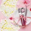 Whaline 80 Pack Valentine's Day Napkins Foil Gold Disposable Napkins Love Heart Printed Dinner Napkins Decorative Holiday Party Paper Napkins for Valentine's Day Party Supplies, 6.5 x 6.5 in view 4