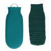 550ml Hot Water Bag for Hot and Cold Compress, Silicone Plush Hot Water Bottle with Knitted Cover, Cute Cartoon Explosion Proof Leakproof(Green), Hot Water Bag Hot Water Bottle Silicone Hot Water view 1
