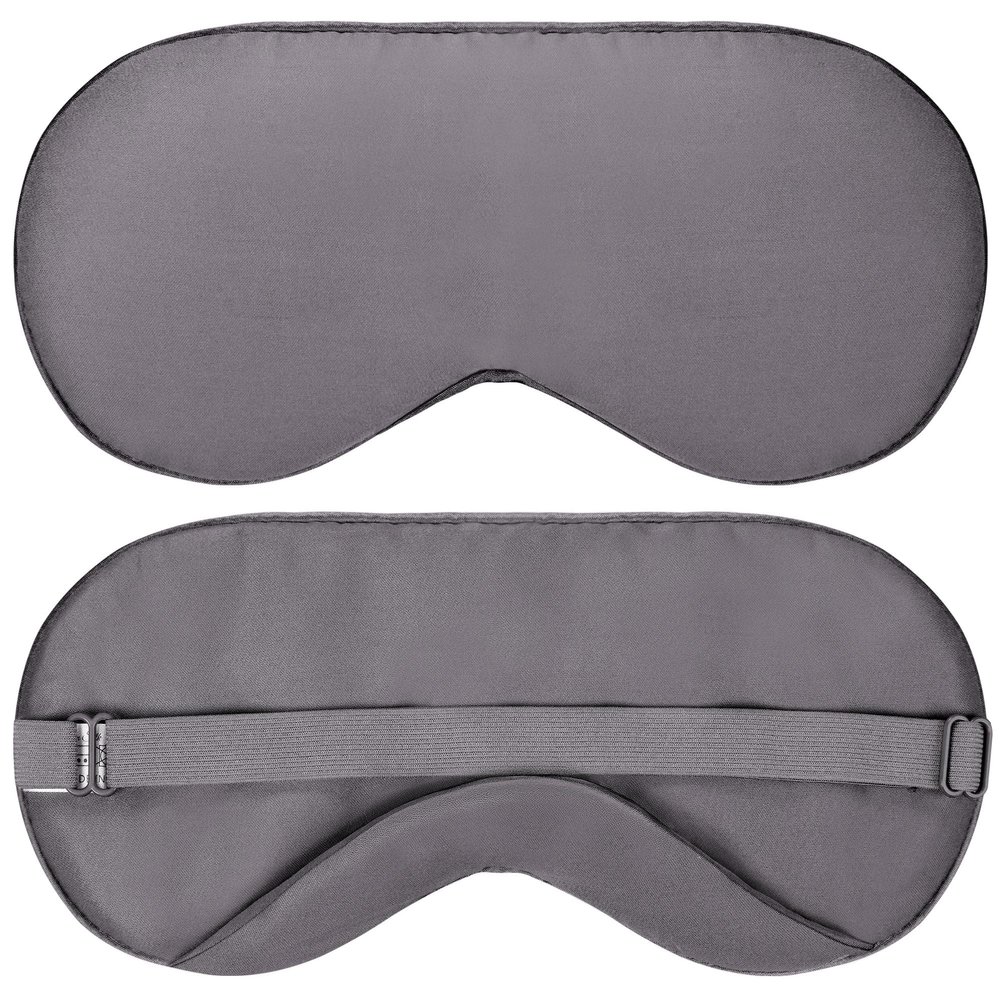 100% Bamboo Viscose Sleep Eye Mask - Dark Gray - Superior to Cotton - Light Blocking Travel Blindfold for Men & Women - Ultra-Soft & Comfortable with Adjustable Strap for Restful Sleep - by JoMo