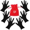 Bamboo Gloves for Eczema, Black, Small, Women, Dry Hands, Overnight Moisturizing Gloves, 3 Pairs view 1