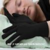 Bamboo Gloves for Eczema, Black, Small, Women, Dry Hands, Overnight Moisturizing Gloves, 3 Pairs view 4