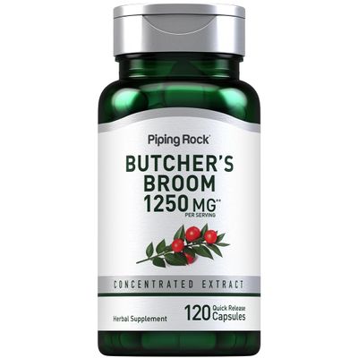 Piping Rock Butchers Broom Supplement | 120 Capsules | Traditional Herbal Root | Concentrated Extract | Non-GMO, Gluten Free