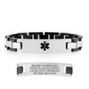Lauren's Hope Durable Custom Engraved Black, Blue and Rose Gold and Silver Medical Alert Bracelets, Diabetes, Heart Disease, Pacemaker, Epilepsy, Medical ID (8 inches, Black and Silver) view 1