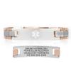 Lauren's Hope Durable Custom Engraved Black, Blue and Rose Gold and Silver Medical Alert Bracelets, Diabetes, Heart Disease, Pacemaker, Epilepsy, Medical ID (7.5 inches, Rose Gold and Silver) view 1
