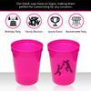 Rolling Sands 16 Oz Reusable Plastic Stadium Cups, Bulk 50 Pk, USA Made, BPA-Free Dishwasher Safe Plastic Tumblers, Translucent Neon Pink view 3
