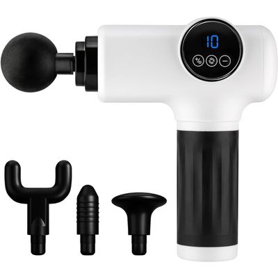 SPA SCIENCES - SmartGun Elite Therapeutic Deep Tissue Percussion Massager for Muscle Soreness - with Interchangeable Heads, 10 Intensity Levels and Smart Comfort Pulse USB Rechargeable