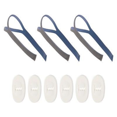 Bay State Importers 3-Pack Replacement CPAP Headgear Straps Compatible with ResMed AirFit P10 | Includes 6 Adjustable Clips | Soft, Lightweight & Breathable for Comfortable Sleep