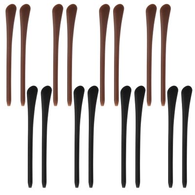 Azure Zone, 16 Pack Anti-Slip Silicone Eyeglass End Tips Ear Sock Pieces Tube Sleeve Eyewear Soft Replacement for Flat Thin Metal Legs