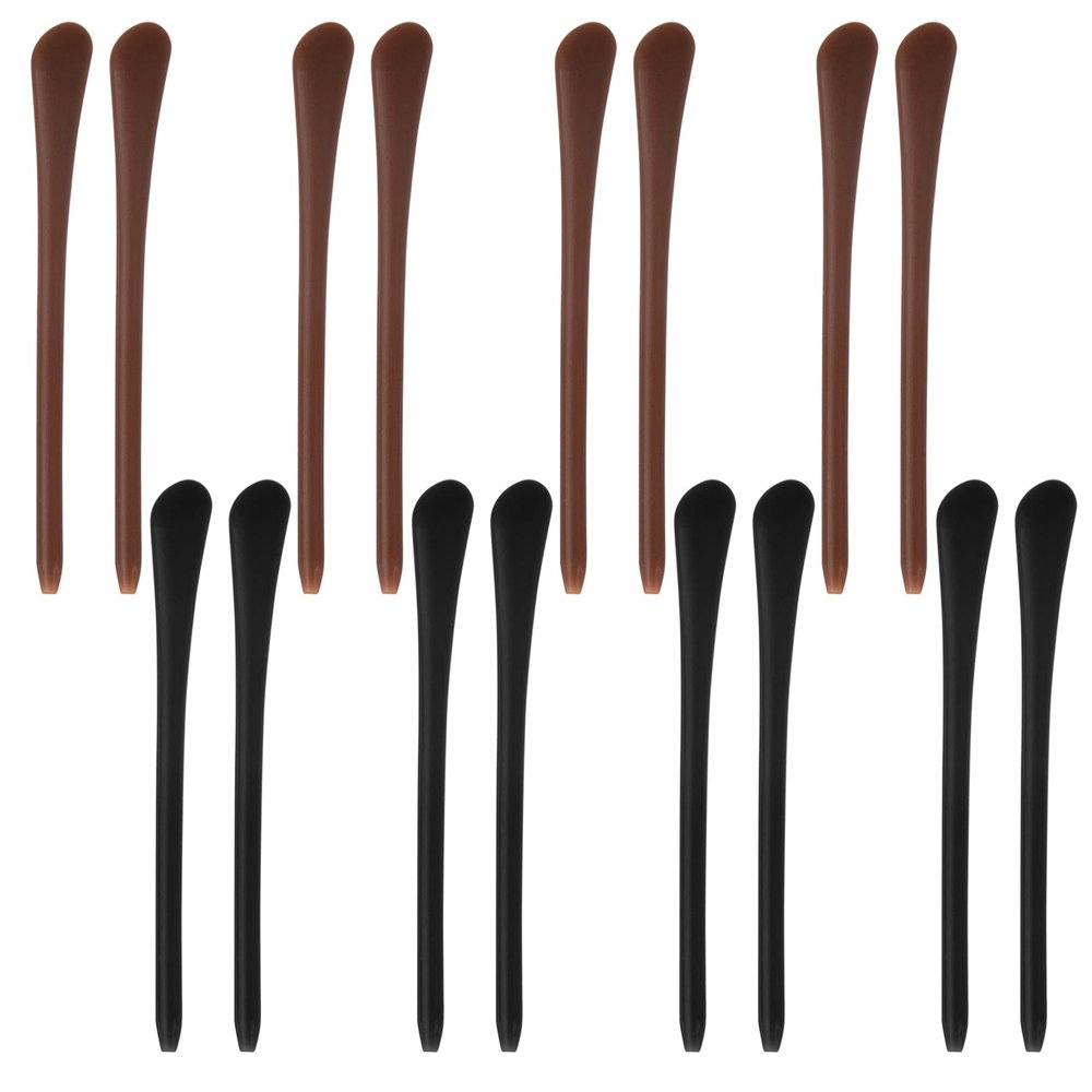 Azure Zone, 16 Pack Anti-Slip Silicone Eyeglass End Tips Ear Sock Pieces Tube Sleeve Eyewear Soft Replacement for Flat Thin Metal Legs