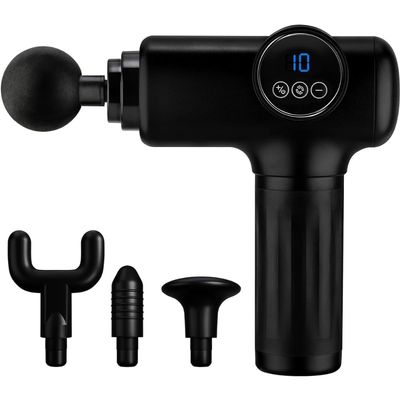 SPA SCIENCES - SmartGun Elite Therapeutic Deep Tissue Percussion Massager for Muscle Soreness - with Interchangeable Heads, 10 Intensity Levels and Smart Comfort Pulse USB Rechargeable