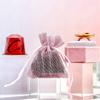TheDisplayGuys - 96-Pack Striped Weave Organza Gift Bags with Drawstrings - Small 3" x 4" - Pink - for Party Favors, Samples,Treats view 2