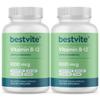 BESTVITE Vitamin B12 (Methylcobalamin) 1000mcg (480 Vegetarian Capsules)(2 x 240) (Methyl B12) - No Stearates - Vegan - Non GMO - Gluten Free view 1