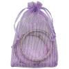 TheDisplayGuys - 96-Pack Striped Weave Organza Gift Bags with Drawstrings - Small 3" x 4" - Purple - for Party Favors, Samples,Treats view 1