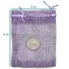 TheDisplayGuys - 96-Pack Striped Weave Organza Gift Bags with Drawstrings - Small 3" x 4" - Purple - for Party Favors, Samples,Treats view 2