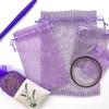 TheDisplayGuys - 96-Pack Striped Weave Organza Gift Bags with Drawstrings - Small 3" x 4" - Purple - for Party Favors, Samples,Treats view 4