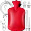 2 L Enema Bag Coffee Enema Bag Kit with 5.0 ft. Long Silicone Hose ,2 Multi-Size Reusable Tips, Controlable Water Flow Valve- Coffee, Shower, Douche & Home Adult Enema KitRED view 1