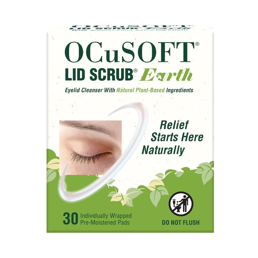 OCuSOFT Lid Scrub Earth Eyelid Cleanser, Pre-Moistened Pads, 30 Count
