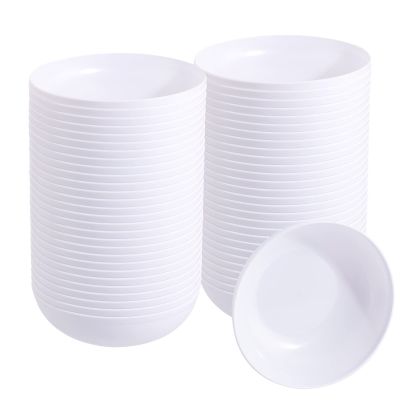 bUCLA 50Pack 12oz White Plastic Bowls - Disposable White Plastic Salsa Bowls Premium Heavy Duty - Ideal for Wedding &Party