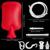 2 Quart Home Enema Bag Kit with Hose Tips and Water Flow Clamp - Colon Cleansing Enema Bag (Red) view 2
