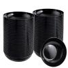 bUCLA 50Pack Black Plastic Bowls - 10oz Disposable Black Plastic Salsa/Serving Bowls - Ideal for Party & New Year view 1