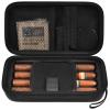 Cigar Case, 4 Finger Humidors Cigars Box with Humidifier. Cigar Travel Holder for Cigar Cutter/Lighter/Humidity Control Packs Set, Cigar Accessories Gifts for Men - Storage Case & Humidifier Only view 1