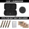 Cigar Case, 4 Finger Humidors Cigars Box with Humidifier. Cigar Travel Holder for Cigar Cutter/Lighter/Humidity Control Packs Set, Cigar Accessories Gifts for Men - Storage Case & Humidifier Only view 2