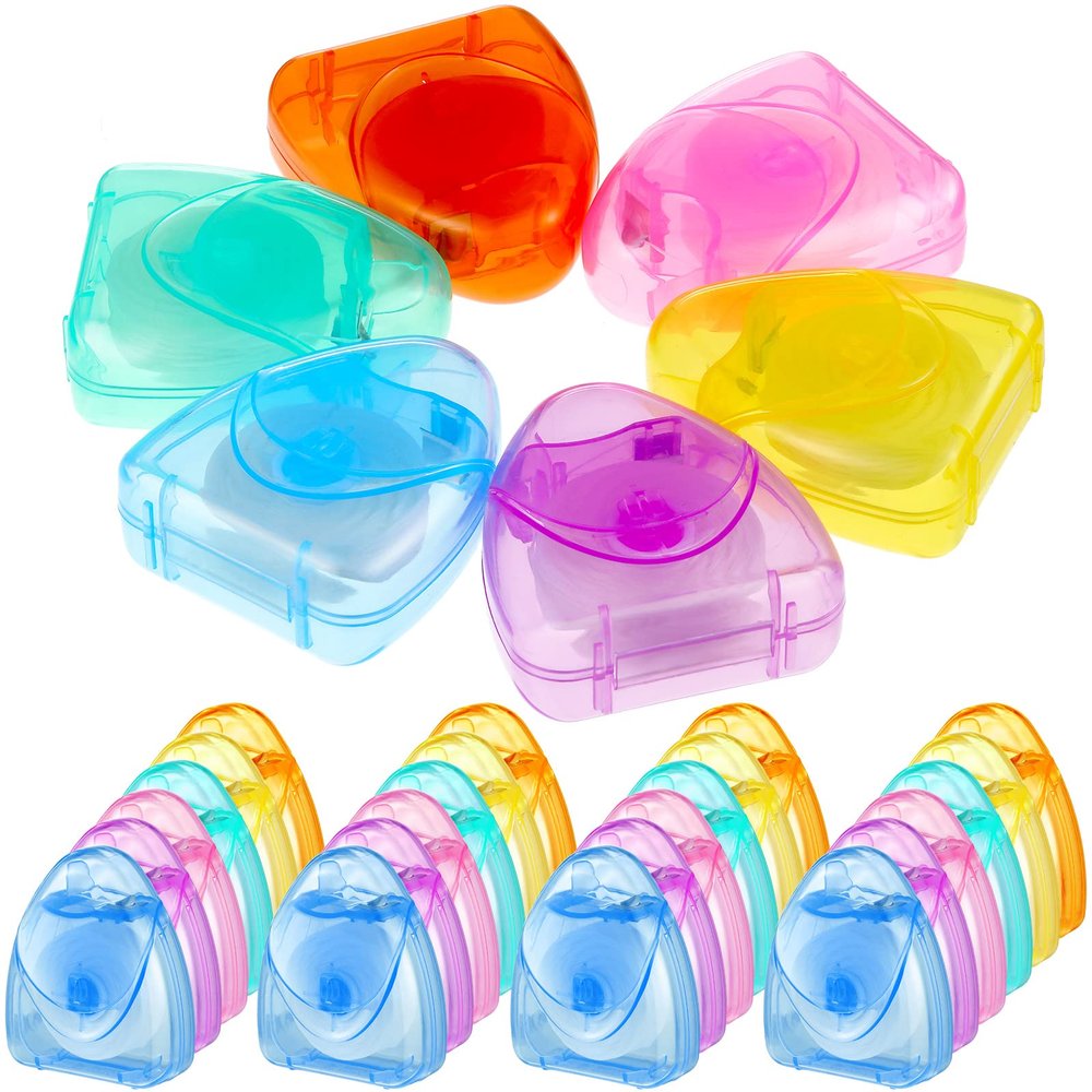 Patelai 24 Boxes Dental Floss Bulk Each 54 Yards/50 M Mint Waxed Mini Travel Size Tooth Floss Picks Pack Individually Wrapped for Adults Homeless Teeth Protection