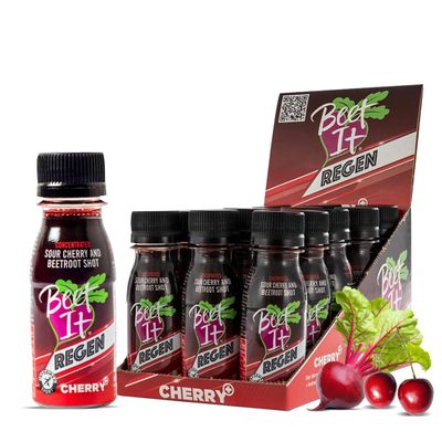 Beet It Regen Cherry+ Energy Shots 70ml Beet Juice & Tart Cherry Juice Concentrate to Boost Muscle Recovery & Endurance 200mg Dietary Nitrates Pack of 15