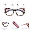 2 Pack Trendy TR90 Oversized Spring Hinges Blue Light Reading Glasses Women,Stylish Square Cat Eye Glasses Lightweight (black/clear, 2.75, multiplier_x) view 3
