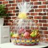 50 Packs Large Clear Cellophane Basket Bags 24" x 30" Cellophane Basket Gift Bags Heavy-duty Plastic Wrapping Paper for Gifts, Arts, Crafts, Treats, Gold Chiffon Ribbon view 3