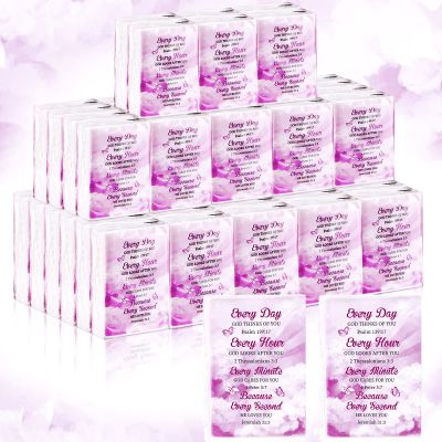 Yinder 60 Pack Christian Facial Tissues Pocket Size Facial with Bible Verse Wallet, Travel, Pocket, Travel Size 3 ply Individual Tissue Packs for Wedding Graduation Ceremony(Bible Verse)