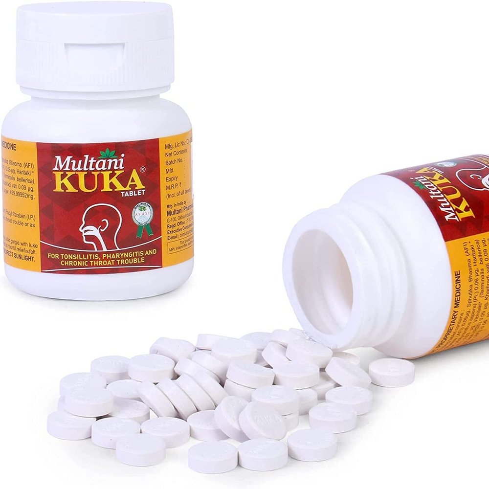 BETT Multani Kuka Tablet | Useful in Tonsillitis, Pharyngitis & Chronic Throat Trouble | 100% Natural & Ayurvedic | Get Relief from Tonsils & Swollen Issues | 100 Tablets