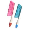 Jilukibo 2 Pack Soft Bristle Bed Sheets Sweeping Cleaning Brush with Plastic Handle, Blue, Rose Red view 1
