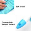 Jilukibo 2 Pack Soft Bristle Bed Sheets Sweeping Cleaning Brush with Plastic Handle, Blue, Rose Red view 3