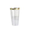 36 pcs 17 oz Clear with Gold Rim Plastic Glasses - Disposable  Clear Drinkware, Plastic Wine Glasses for Weddings Parties Events Receptions Home Bar Cocktails Dining Tableware Decorations view 1