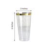 36 pcs 17 oz Clear with Gold Rim Plastic Glasses - Disposable  Clear Drinkware, Plastic Wine Glasses for Weddings Parties Events Receptions Home Bar Cocktails Dining Tableware Decorations view 2