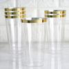 36 pcs 17 oz Clear with Gold Rim Plastic Glasses - Disposable  Clear Drinkware, Plastic Wine Glasses for Weddings Parties Events Receptions Home Bar Cocktails Dining Tableware Decorations view 3