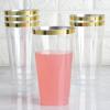 36 pcs 17 oz Clear with Gold Rim Plastic Glasses - Disposable  Clear Drinkware, Plastic Wine Glasses for Weddings Parties Events Receptions Home Bar Cocktails Dining Tableware Decorations view 4