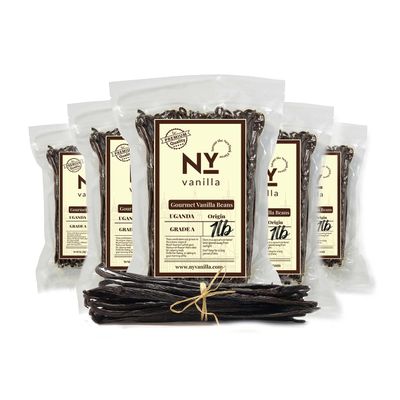 5 Lb. Bulk Vanilla Beans Grade A, Whole Bean Pods  For Restaurants and Home Baking, Natural Bean Pods for Making Vanilla Extract