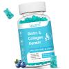 Biotin Gummies with Collagen & Keratin for Hair Skin Nails- Supports Hair Growth and Stronger Nails, Women Men, Kids - 60 Blueberry Flavored Gummies view 1