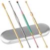 Healifty 1set Stainless Steel Ear Picks Set Portable Earpicks for Earwax Removal Ergonomic Design Spiral Shape for Gentle Cleaning Family Essential Ear Care Tool view 1