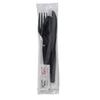 250 Disposable Cutlery Packets - Knife, Fork, Spoon, Napkin, Salt, Pepper Sets | Black & Silver Plastic Sets, Individually Wrapped Cutlery Kits view 3