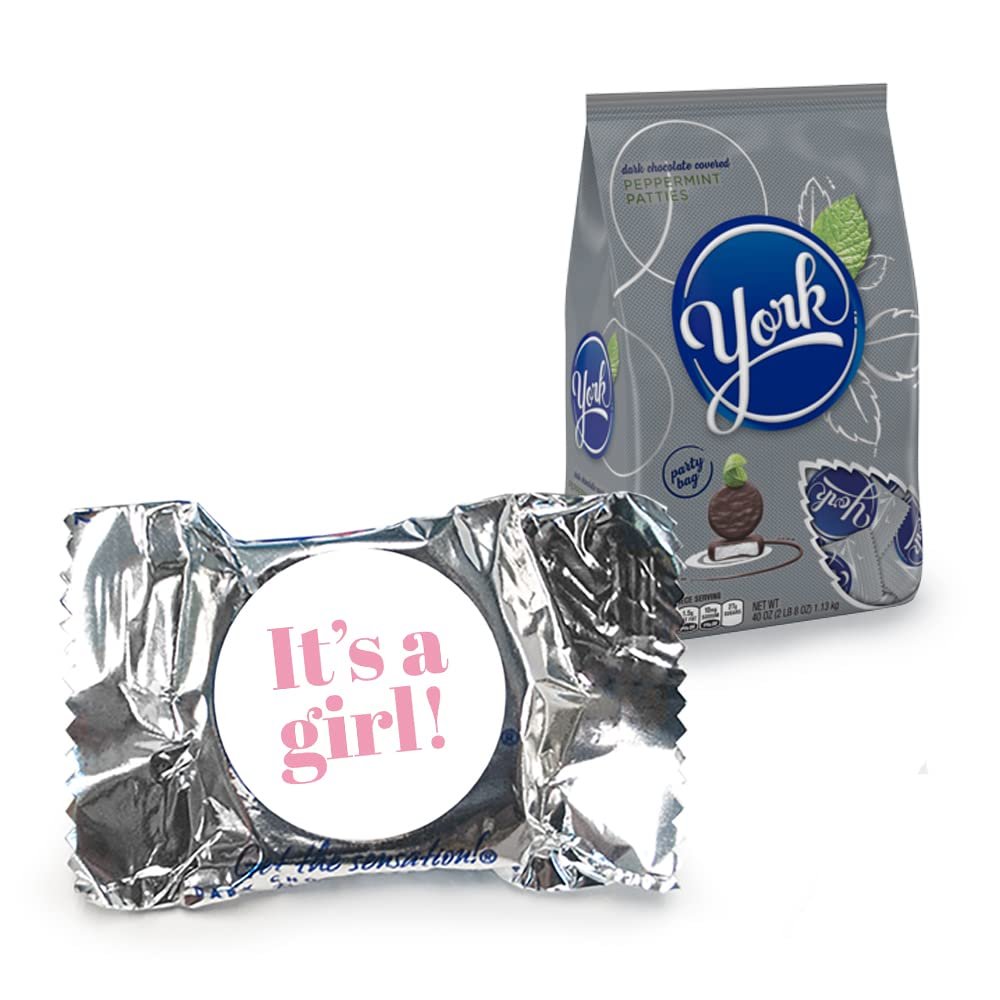 70ct It's a Girl Candy Baby Shower Favors York Peppermint Patties (2.5lbs; 70 Count)