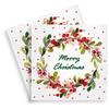 AM Dcor 20-Count Luncheon Paper Christmas Napkins for Holiday Dinner Party Decorative Decoupage - 13" x 13" (Unfolded) Berries Ring Merry Christmas view 2