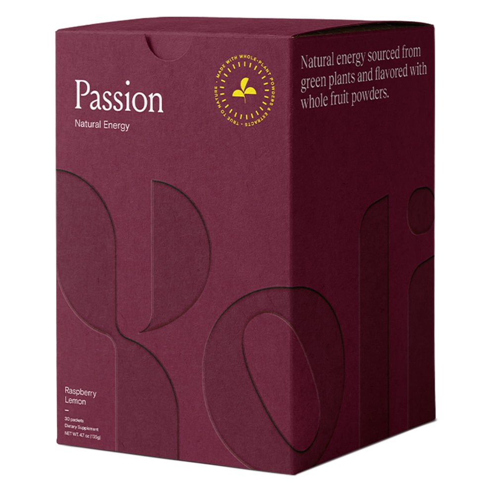 Yoli Passion Energy Drink Powder Mix - Natural Energy Drink Mix for Endurance and Stamina, 30 Packets - Raspberry Lemon